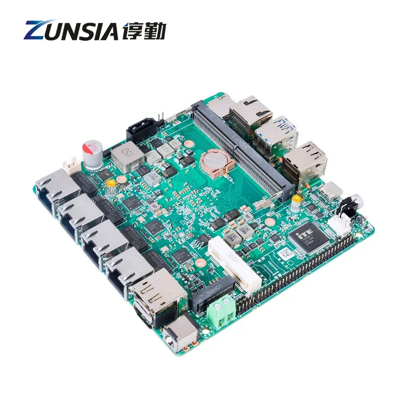

Zunsia 12th Gen N100 4 Lan POE DDR5 X86 Firewall Router Mini PC Mainboard WIFI/BT/4G 1*M.2 1*SATA Nano ITX Motherboard