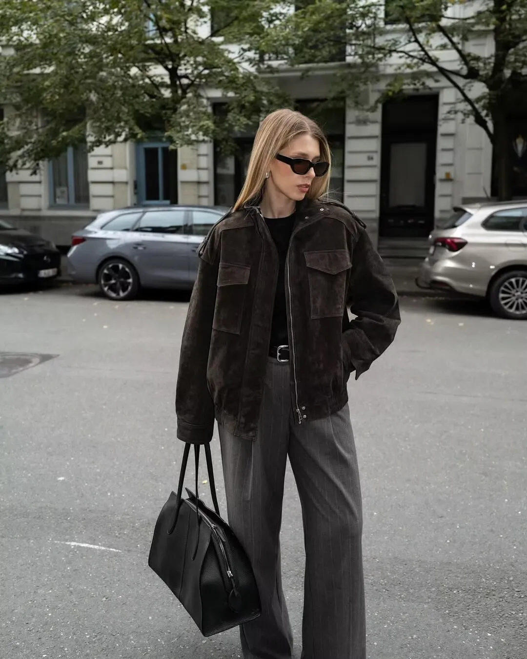 

YENKYE Faux Suede Leather Jacket For Women Long Sleeve Lapel Collar With Pockets Loose Outerwear Female Autumn Winter Warm Coat