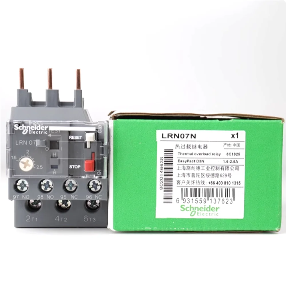 جهاز الدائرة الكهربائية الأصلي الجديد لعام 100% من شنايدر Easy TeSys Protect LRE07N ترقية LRN07N 1.6-2.5A مرحل حراري عند زيادة الحمل