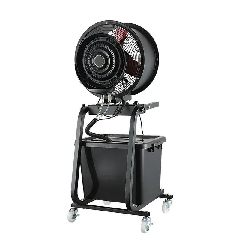 جديد مروحة رذاذ تجارية في الهواء الطلق ورشة ترطيب ضباب الماء إزالة الغبار قوية الطرد المركزي الصناعية التبريد اليد دفع