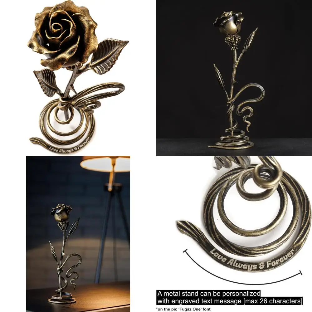 وردة معدنية برونزية مخصصة - مثالية لهدايا الذكرى السنوية للزفاف الثامن والعشرون #1