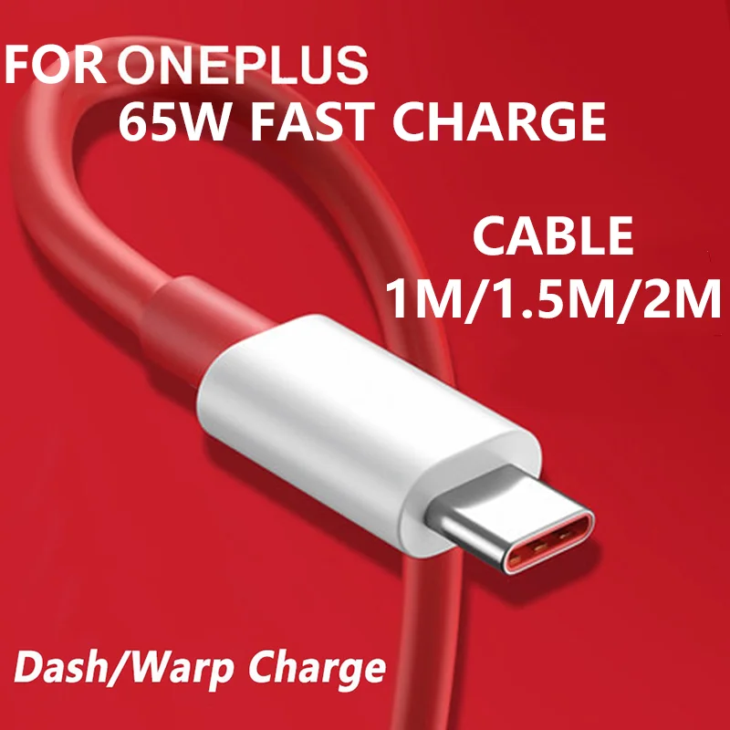 PD 65W USB C Warp Charger Cable Type C To Type C Cable For Oneplus 12 11 10 8T 8T Plus 9 Pro 9R 9RT 8 Nord 2 Fast Charging Cable