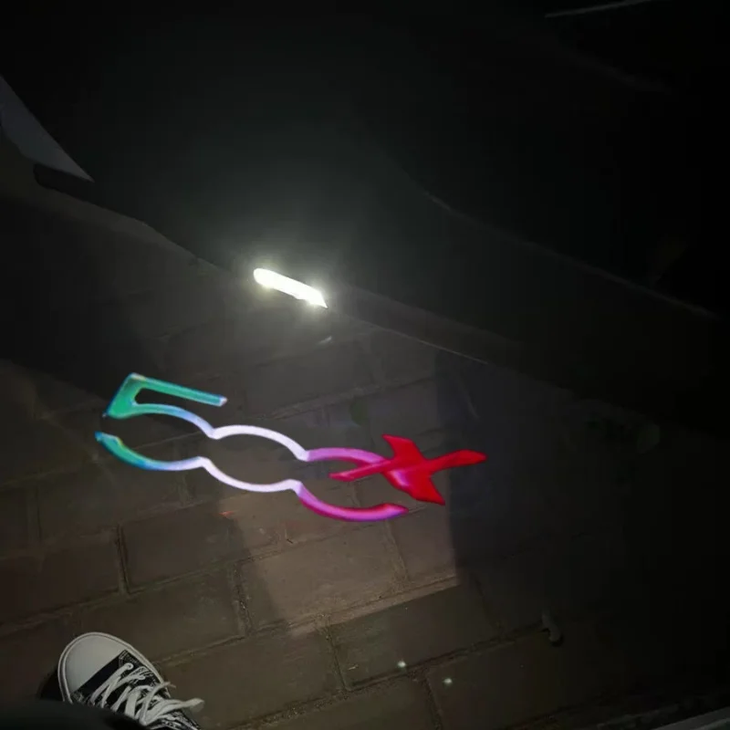 

2pcs LED Car Door Welcome Logo Lamps Courtesy Projector Lights for Fiat 500X 500 500L Grande Punto Car Decoration Accessories