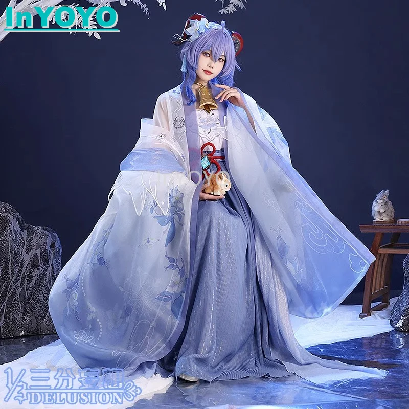 

InYOYO Ganyu Cosplay Genshin Impact Costume Game Suit Gorgeous Chinese Style Dress Halloween Carnival Party Role Play Clothing