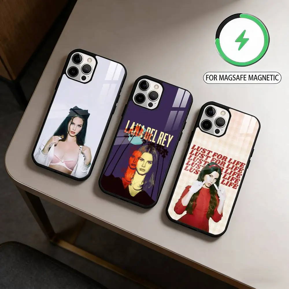 S-Singer L-Lana Del Rey  Phone Case For iPhone17,16,15,14,13,12,11 Plus,Pro Max Magnetic For Magsafe Wireless Charging