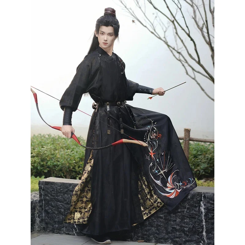 جديد الصينية الأصلية Hanfu الرجال تحلق الأسماك دعوى سلالة مينغ التقليدية الذكور الإناث عشاق الأزواج تأثيري الحرس الملكي فستان Bo