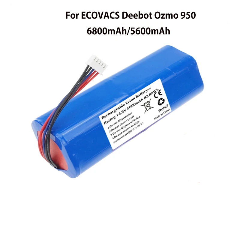 6800mAh 14.4V Robot Vacuum Cleaner Sweeper Replacement Batteries For Ecovacs Deebot X1 Ozmo T5 T8 T9 950 DX9G DX93 DX96 DLX11-54