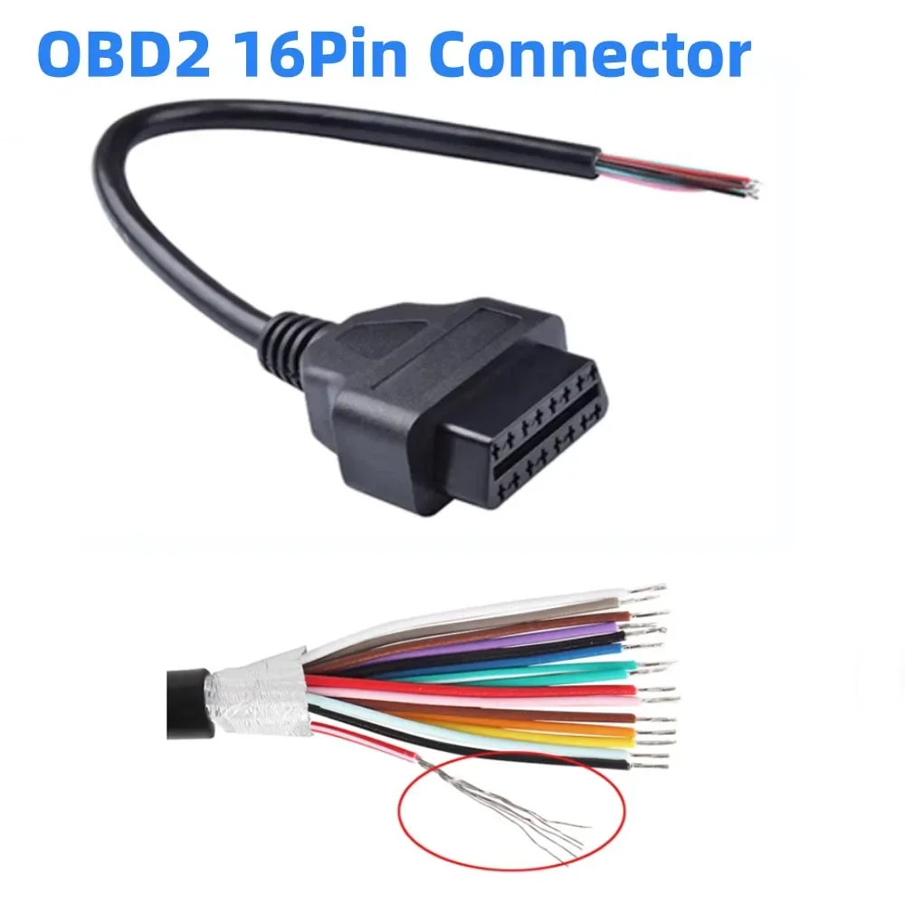 Length 30CM/60CM OBD2 16Pin Female/male Connector to Opening OBD Cable OBDII OBD-ii ODB2 16 Pin OBD 2 Adaptor with ELM327 WIFI