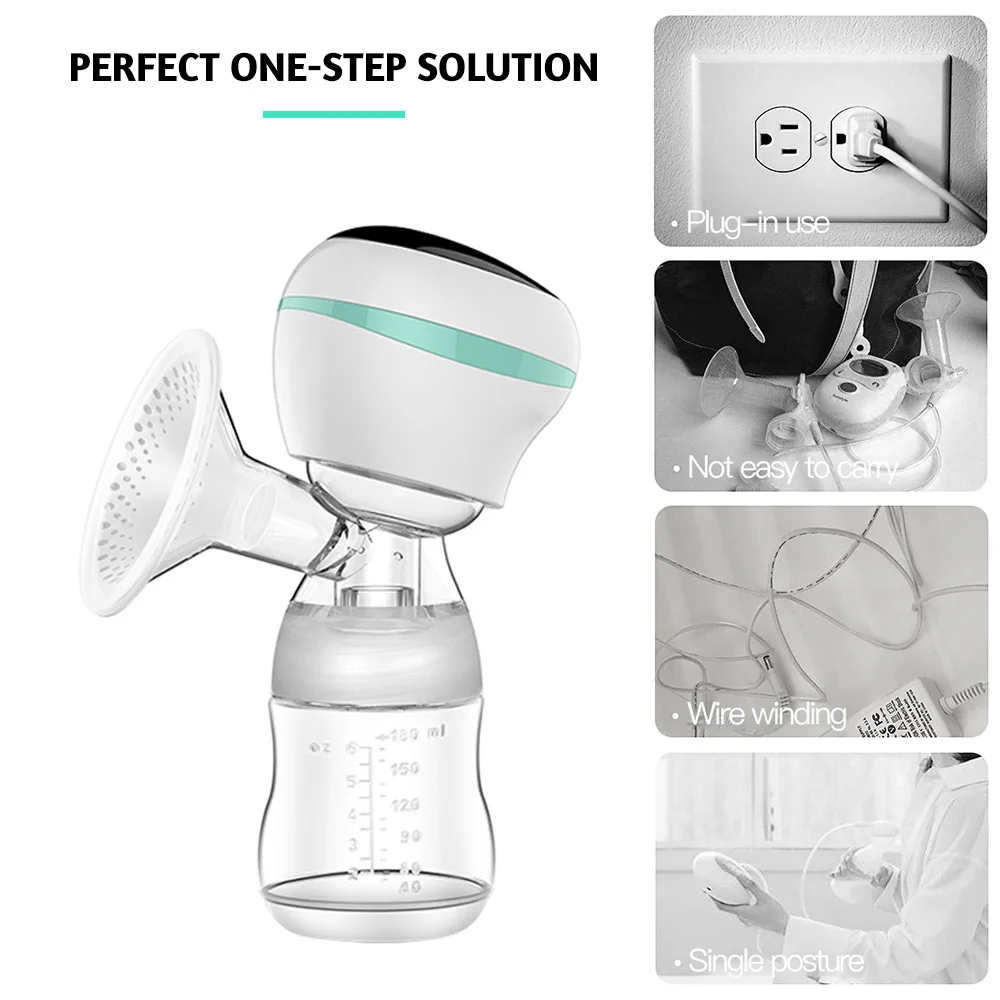 YOUHA Electric Breast Pump 3 Modes 9 Suction Levels Portable Automatic Breast Pump Set Comfort Breastfeeding Milk Collector