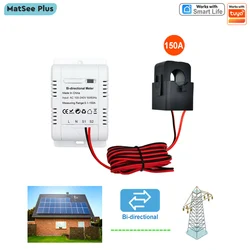 Güneş PV çift yönlü iki yönlü Tuya akıllı WiFi ZigBee enerji metre Clamp kelepçe akım trafosu App monitör güç 110V 240VAC