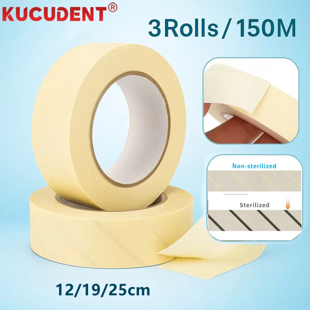 

3 Rolls Dental Sterilization Indicator Tape for Autoclave Steam Defend Dentistry Laboratory Material Tools Oral Care Cleaning
