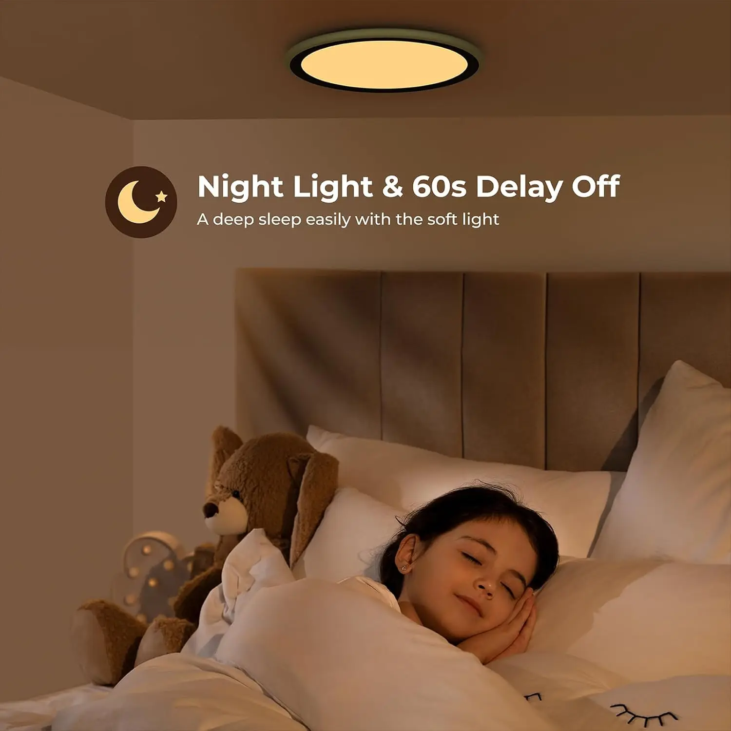 13Inch RGB LED Ceiling Light with Remote, Dimmable Color Changing Fixture for Bedroom Party