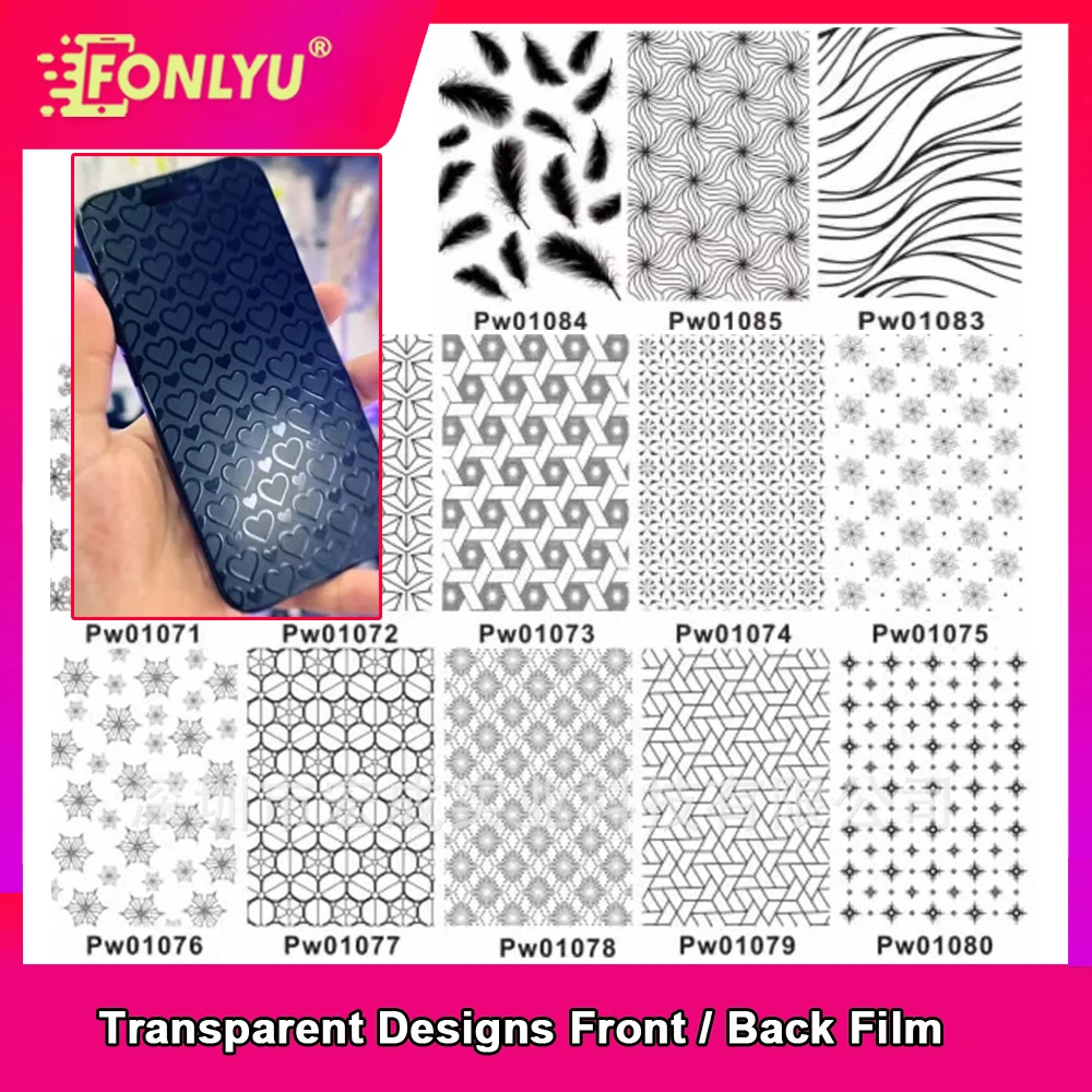 FONLYU 3D TPU Transparent Cellphone Back Skin Stickers for Hydrogel Machine Decoration Stickers with Customize Design DIY Phone