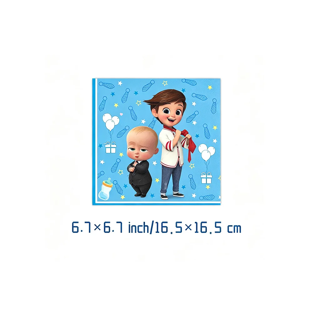 Boss Baby Cartoon Geburtstagsparty Dekorationen Hintergrundbanner Teller Becher Servietten Tischdecke Ballons Jungen Mädchen Party Babyparty – Detail 13