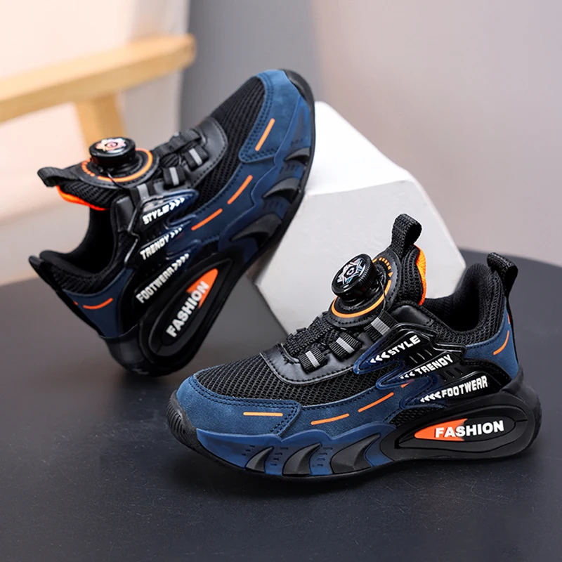 

Новые детские сетчатые туфли для мальчиков, дышащие спортивные кроссовки, детские нескользящие легкие модные повседневные кроссовки для школы Studen