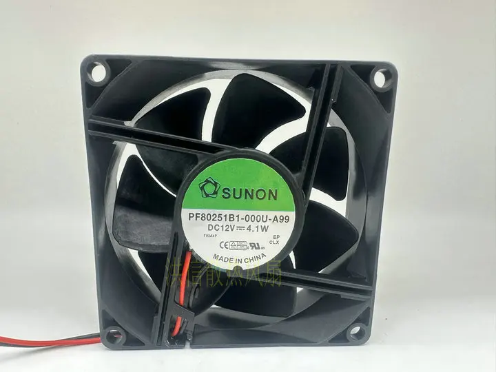 Sunon พัดลมทำความเย็นเซิร์ฟเวอร์2สาย DC 12V 4.1W 80x80x25มม. PF80251B1-000U-A99