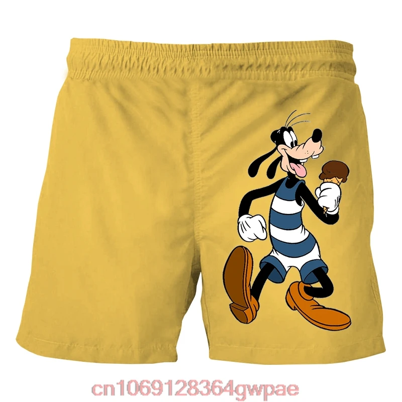 Disney Goofy 3D Printed Beach Shorts Men\'s Casual Breathable Shorts