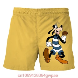 Disney Goofy 3D Printed Beach Shorts Men's Casual Breathable Shorts