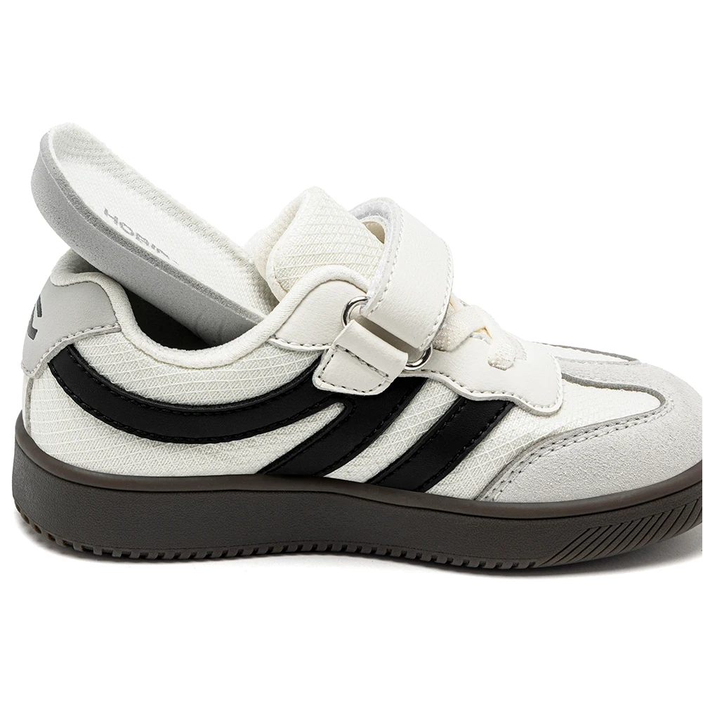 HOBIBEAR Schuhe mit breiter Zehenpartie für kleine Kinder, leichte Turnschuhe mit Klettverschluss, Kunstleder-Mesh-Wanderschuhe für Kleinkinder – Detail 4