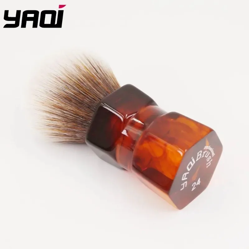 Yaqi Cheap And Fine Synthetic Hair Barbe Mens Shaving Brush 24MM Moka Express Brush For Mens Cleaning Tool And Shaving Soap Kit