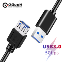 QGeeM USB 3.0 Extension Cable Male to Female USB3.0 2.0 Extender Cable Extension Cord Wire For Computer Samsung Flash Drive Hdd