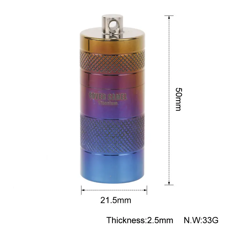 Sealed Waterproof Pill Box Pure Titanium Perfume Storage Case Pendants EDC Tools Eco-friendly Outdoor Home Pill Box