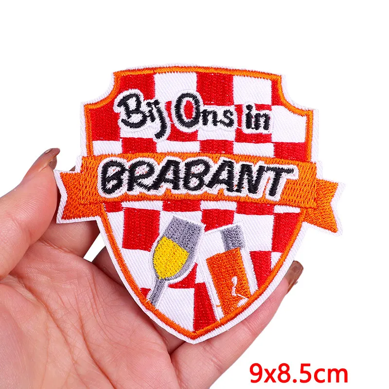 2026 Nederland Brabant Embleem Geborduurde Patches Voor Kleding Nederland Carnaval Patch Ijzer Op Patches Uniform Hoeden Naaien DIY
