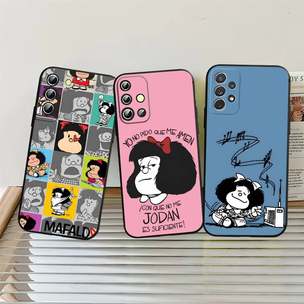 Comics Mafaldas Phone Case Back Cover for Samsung S24 Ultra S22 S23 S20 Fe S21 Plus Galaxy A54 A34 A24 A53 M54 Note 20