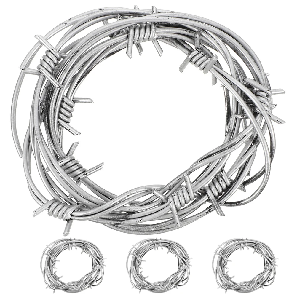 Accessoires de chaîne métallique légers, décor d'halloween, fausses fils LED barbelés effrayants, guirlande, jouets de farces, atmosphère Festive sûre, 4 pièces