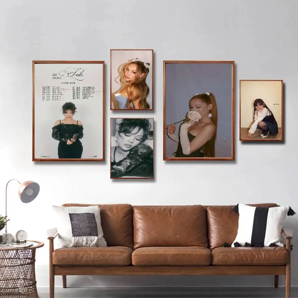 Ayliva Cool Singer Tour 2024, Poster, Galerie, Drucke, selbstklebende Heimdekoration, Dekoration, Wandaufkleber, Wohnzimmer-Aufkleber