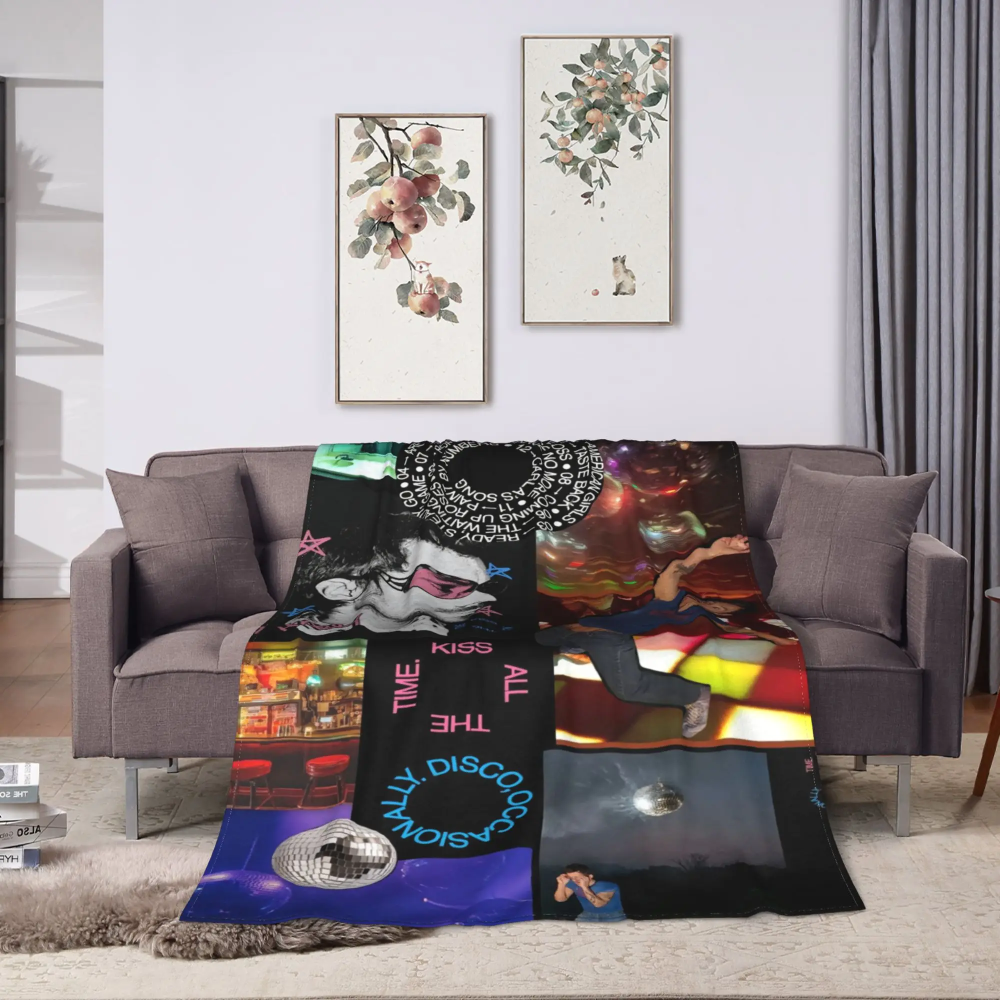 Warm Blanket Travel Office Harrys Styles Kiss All The Time Disco Throw Blanket Funny  Bedspread For Living Room