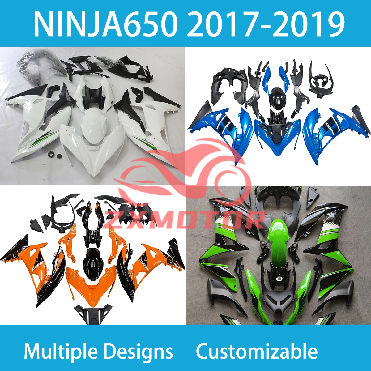 

For Kawasaki Ninja 650 ER-6F 2017 2018 2019 ABS Fairing Kit Ninja650 17 18 19 Plastic Part Body Set Motorcycle Fairings New
