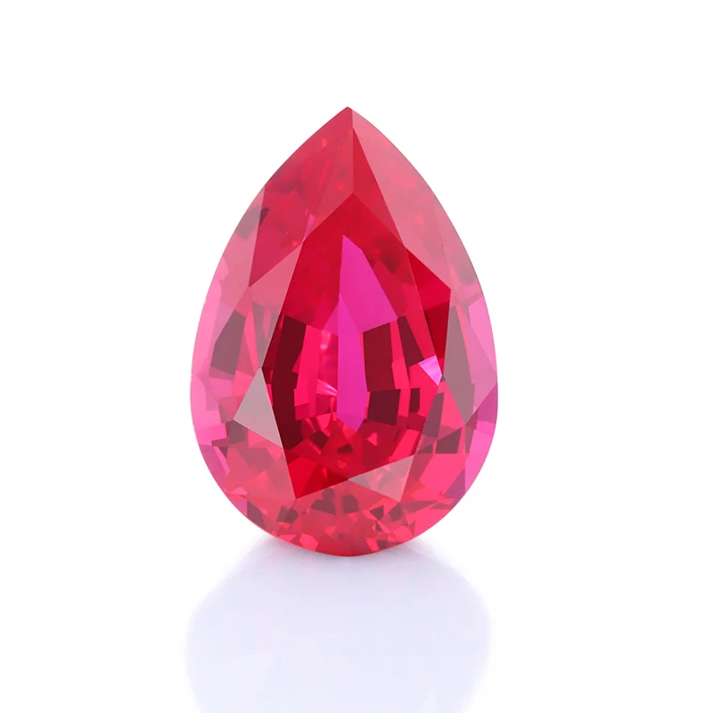 

High Quality Pear Cut Blood Red Color Lab Grown Ruby Pear Cut Loose Gemstone