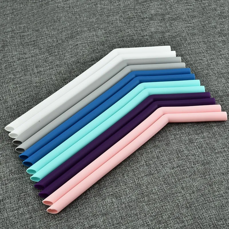 6pcs Silicone Drinking Straws for 30oz and 20oz - Reusable Silicone Straws BPA Free Extra Long with Cleaning Brushes 240mm