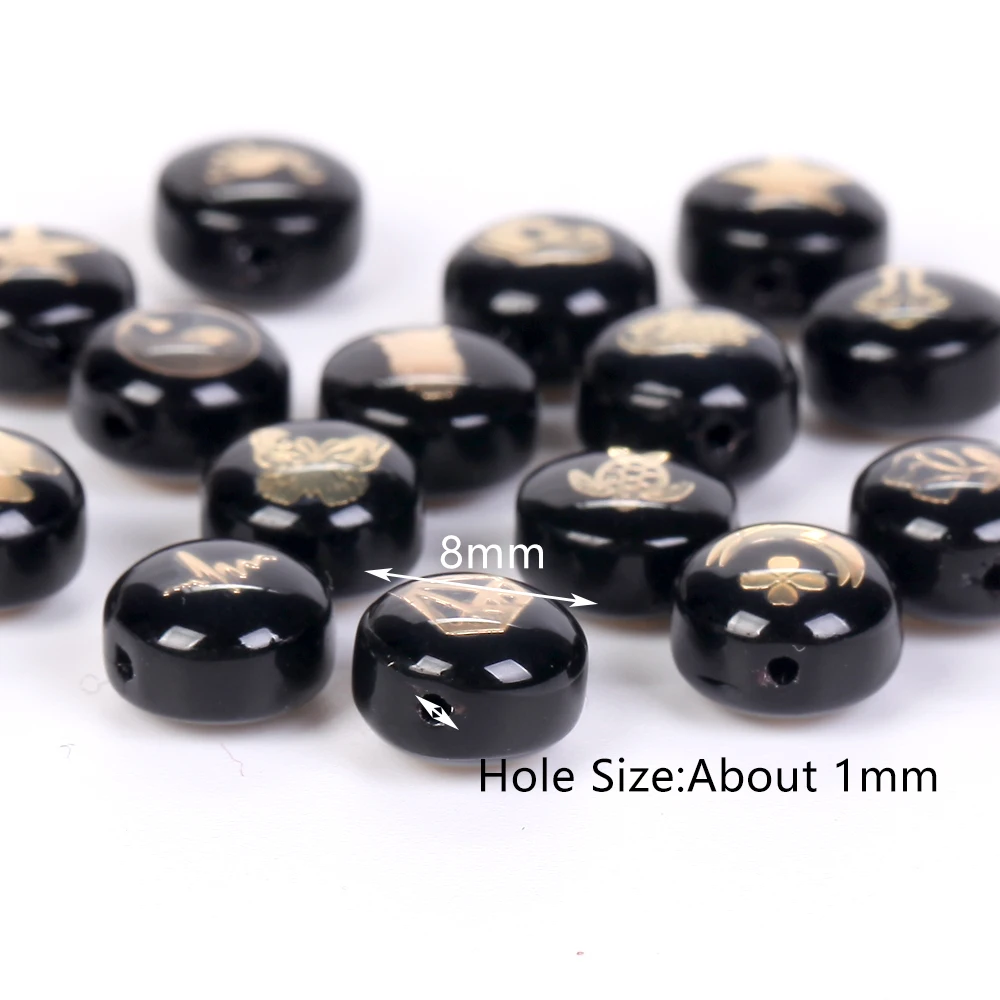 8mm Natural Black White Shell Butterfly Spacer Beads for Jewelry Making DIY Handmade Pendant Bracelet Necklace 10 pc