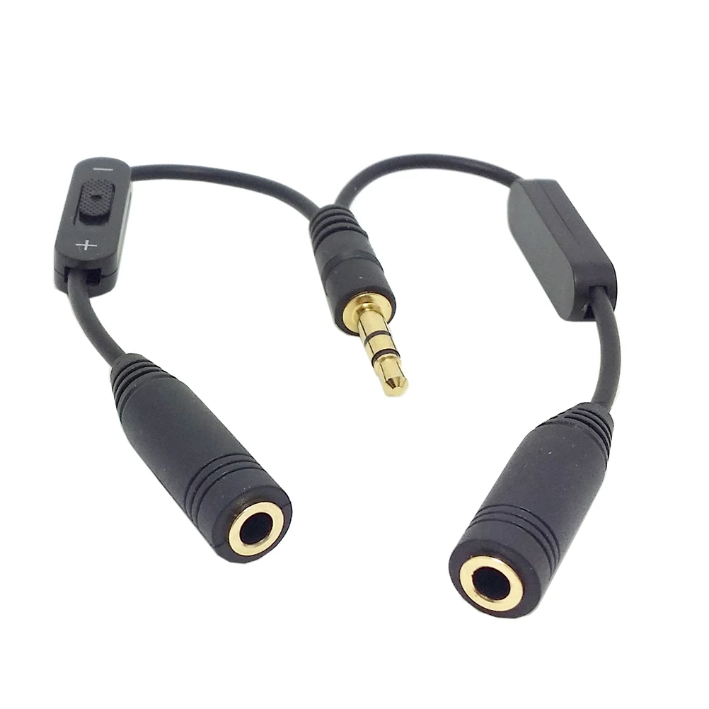 

Headphone Splitter Adapter 3.5mm Male to 2 Female Gold Plated Headphone Mic Audio Y Splitter for Tablet Mobile Phone PC