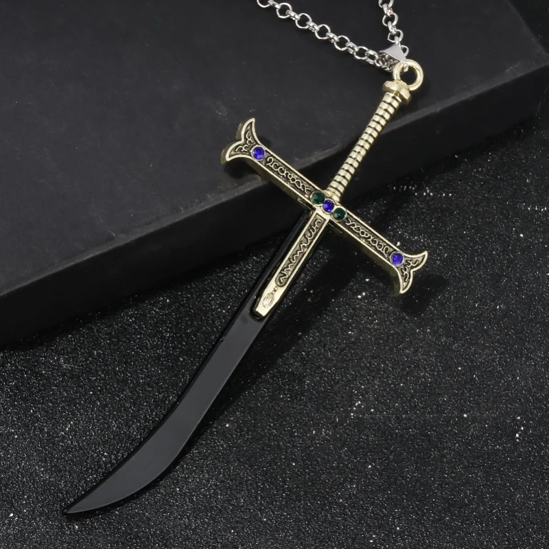 Em estoque 12.8cm dracule mihawk cruz chaveiro tático metal jogo peropheral exibição militar pingente coletor presente artesanato