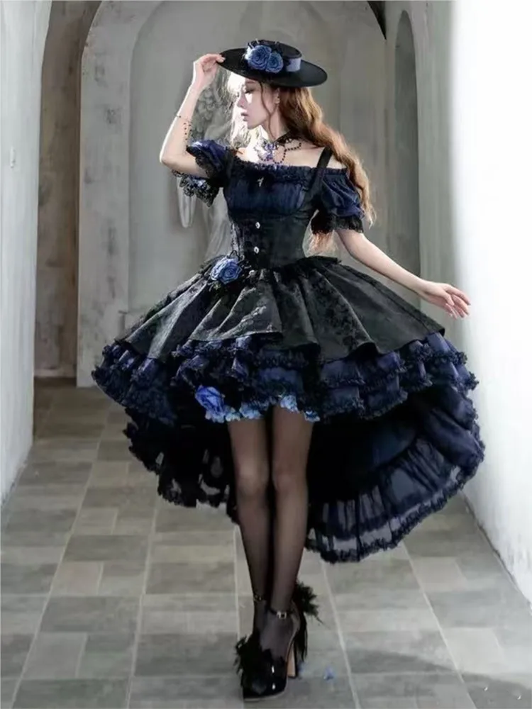 Gothic dark style puffy banquet student coming-of-age ceremony skirt