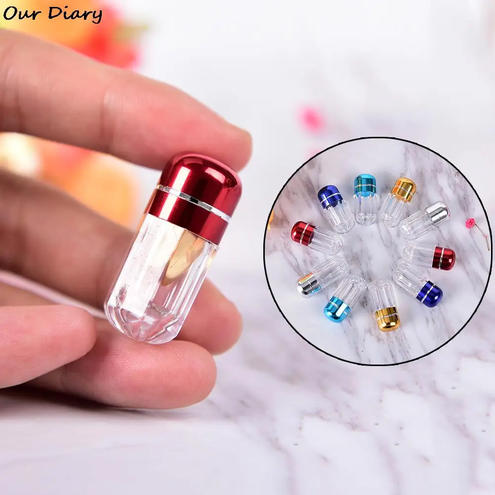 1pcs Portable Mini Empty Gelatin Capsules Transparent Gel Caps WaterProof Plastic Box Bottle Case Holder Pill Case