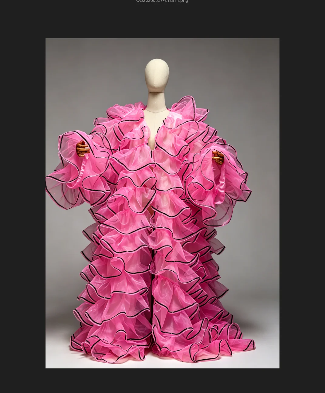 Luxury Ruffled Organza Long Sleeve Jacket Sequin Trim Oversized Robe For Wedding Photo Shoot Club Stage Show custom color