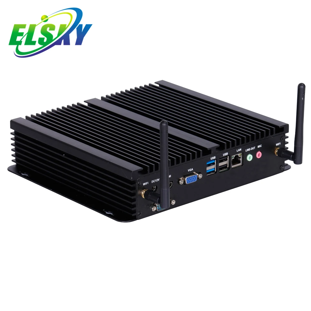 ELSKY I9 Mini Pc IPC6000 Linux X86 Ubuntu OS كمبيوتر صناعي مع اللوحة الأم 8th Gen رباعية النواة 1.8 جيجا هرتز I7-8550U/8650U