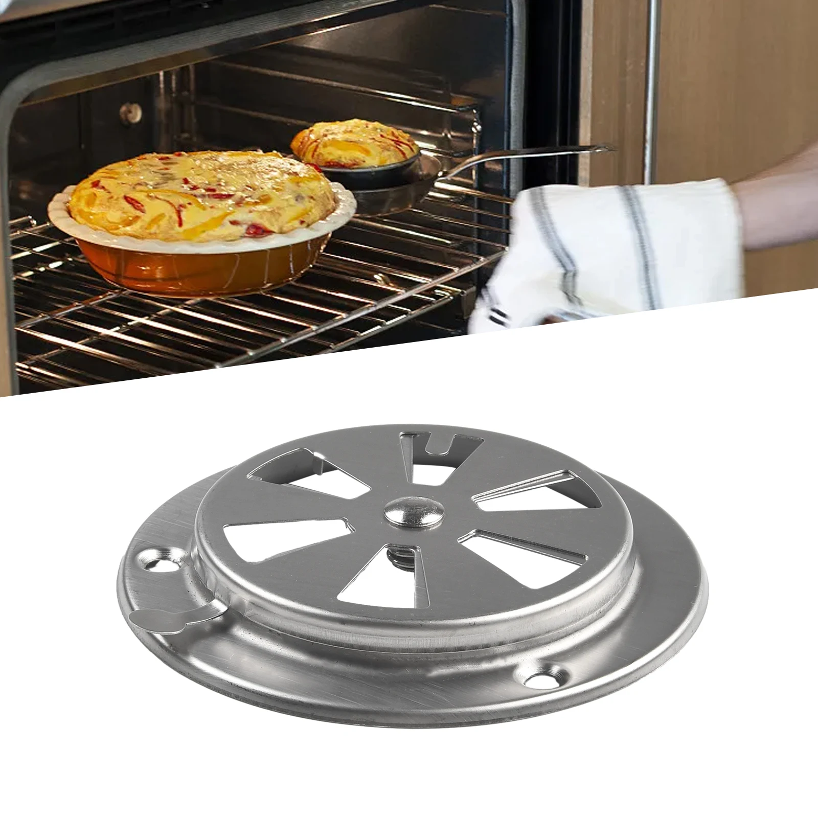 BBQ Grill Smo-ker Exhaust Vent Stove Air Vent Damper 95mm Stainless Steel Air Vent BBQ Accessories Replacement Parts