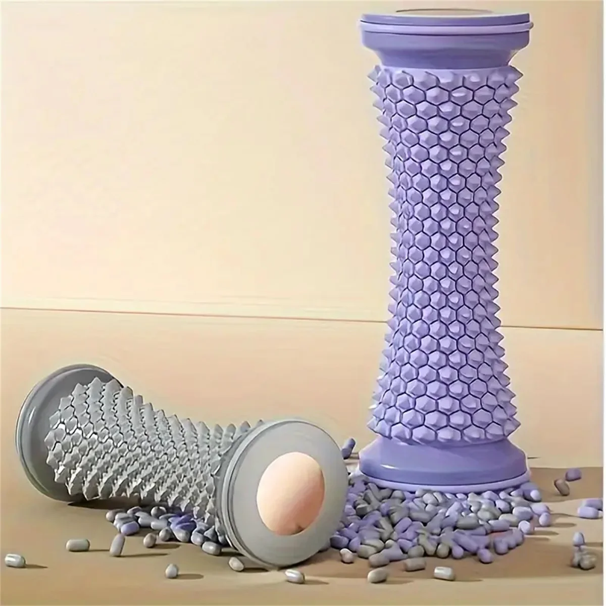 Rueda para aliviar la fascia plantar Easy Roll: masajeador de pies de PVC para relajación muscular, yoga y soporte para el arco para ejercicios en el hogar