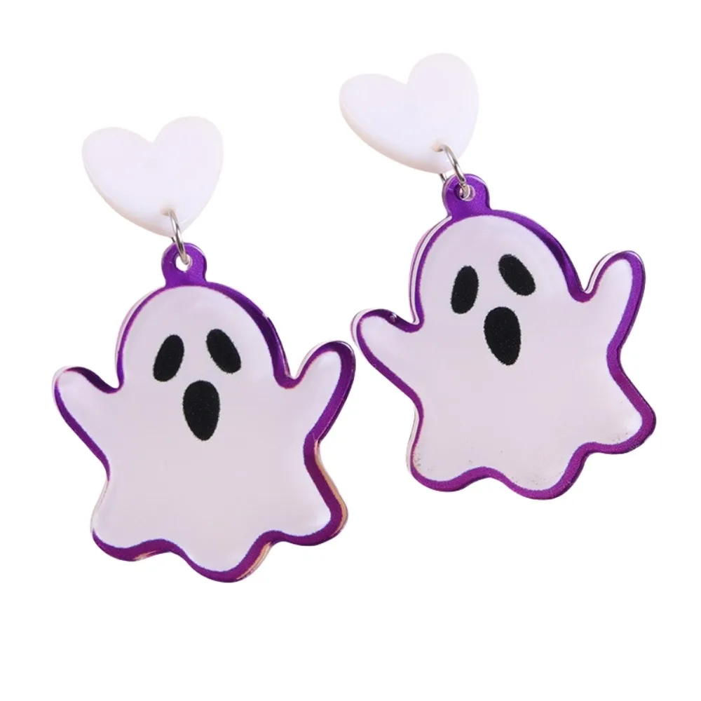 

Fashion Bat Halloween Earrings Spider Acrylic Cute Ghost Ear Studs Heart Colorful Pumpkin Dangle Earrings Party