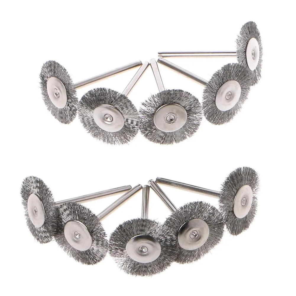 20pcs Steel Wire Wheel Brush Set For Metal Polishing Rotary Grinder Accessories Tool Grinding Wheel T-shaped Brush Access