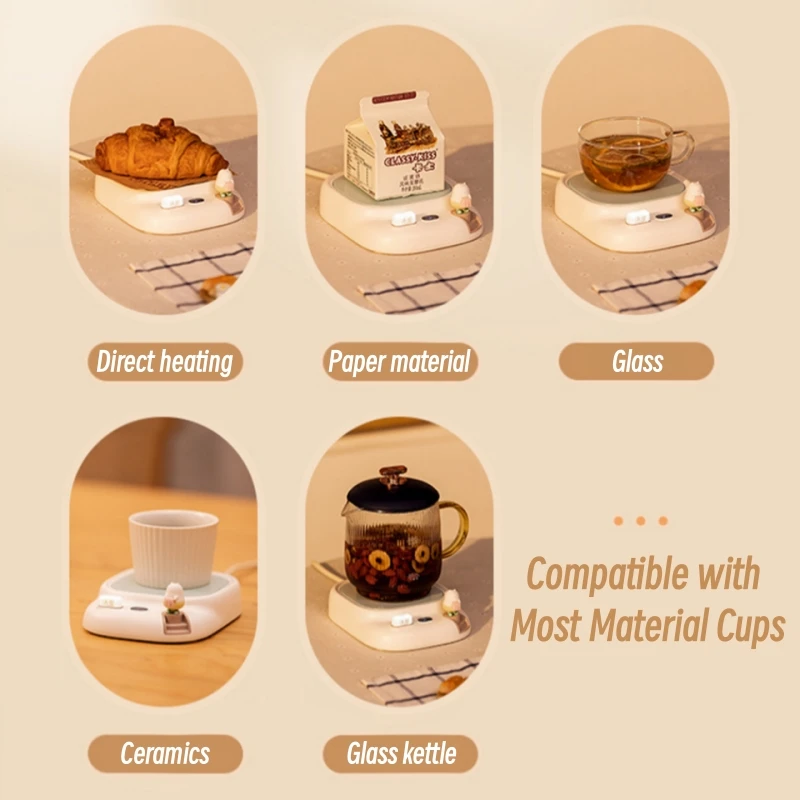 แผ่นอุ่นแก้วกาแฟไฟฟ้า4ชิ้นขนาด220V, แผ่นร้อนไฟฟ้าสำหรับอุ่นนมชา