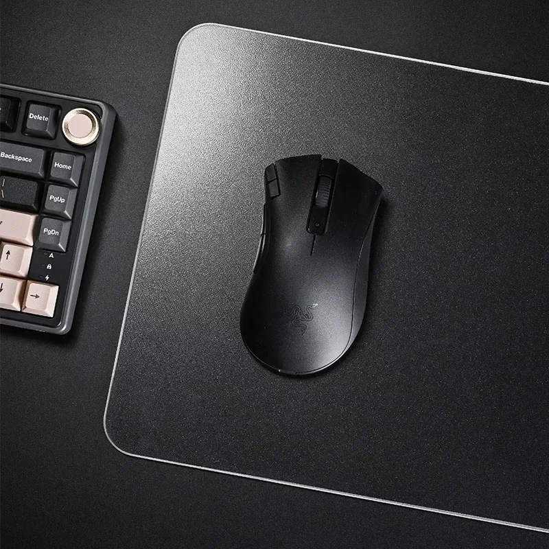 XVX White Glass Mouse Pad Topographic Map Large Glass Gaming Mousepad Hard Mouse Pad for Speed and Precision Suitable for Gaming