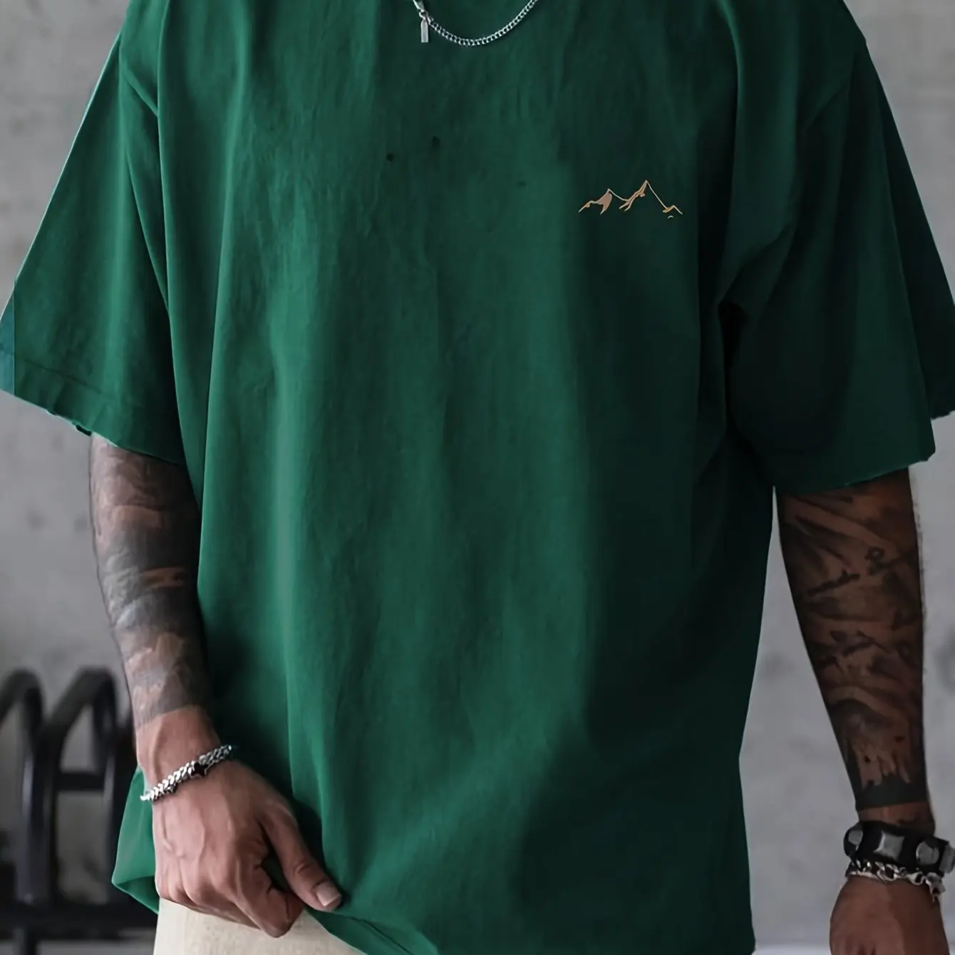 Heren zomer 100% katoen berg grafisch bedrukt mode sport en vrije tijd losse ronde hals korte mouw T-shirt top