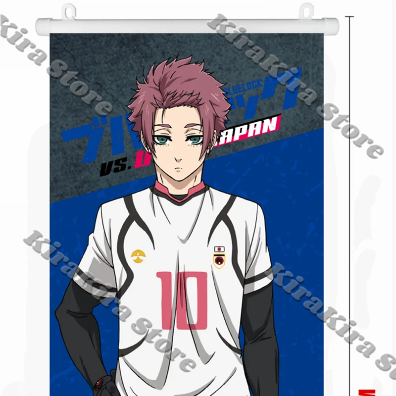 Karasu Tabito Wall Scroll BLUE LOCK Poster Nagi Seishiro Cartoon Cloth Coslay Sendō Shūto Painting Hanging Picture Decoration
