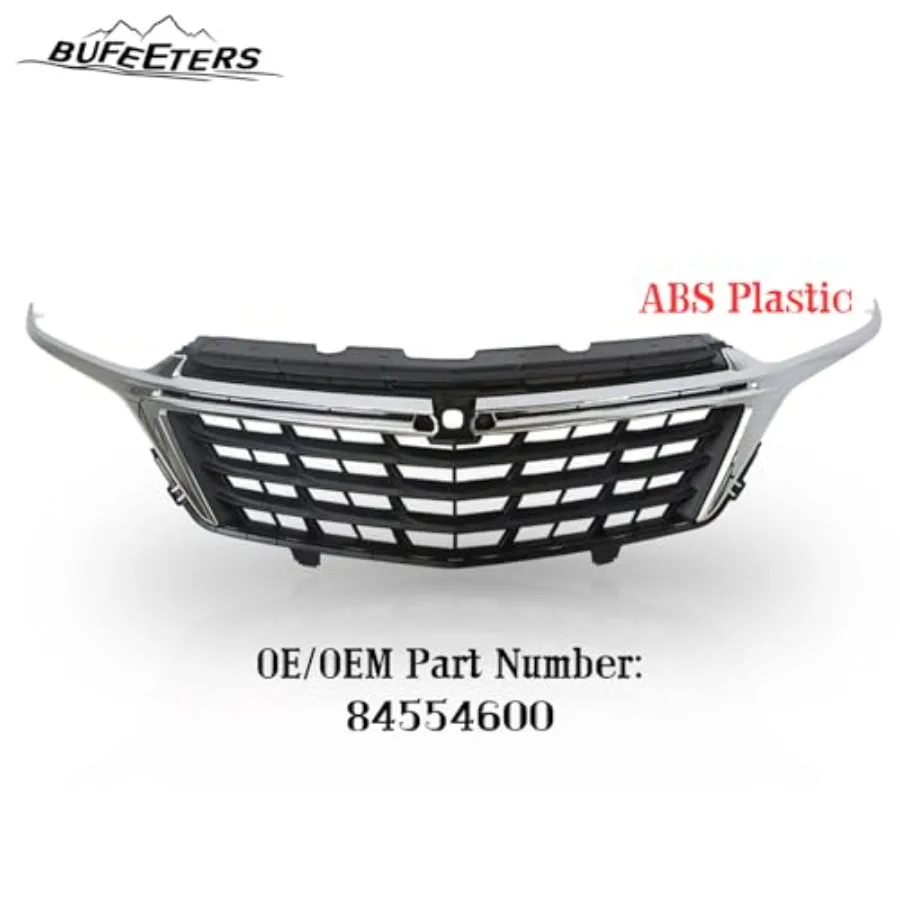 المصد الأمامي العلوي باللون الأسود مع نمط شبكي من الكروم لسيارة تشيفي إكوينوكس 2022 2023 تعزيز خارجي ممتاز للسيارات #2